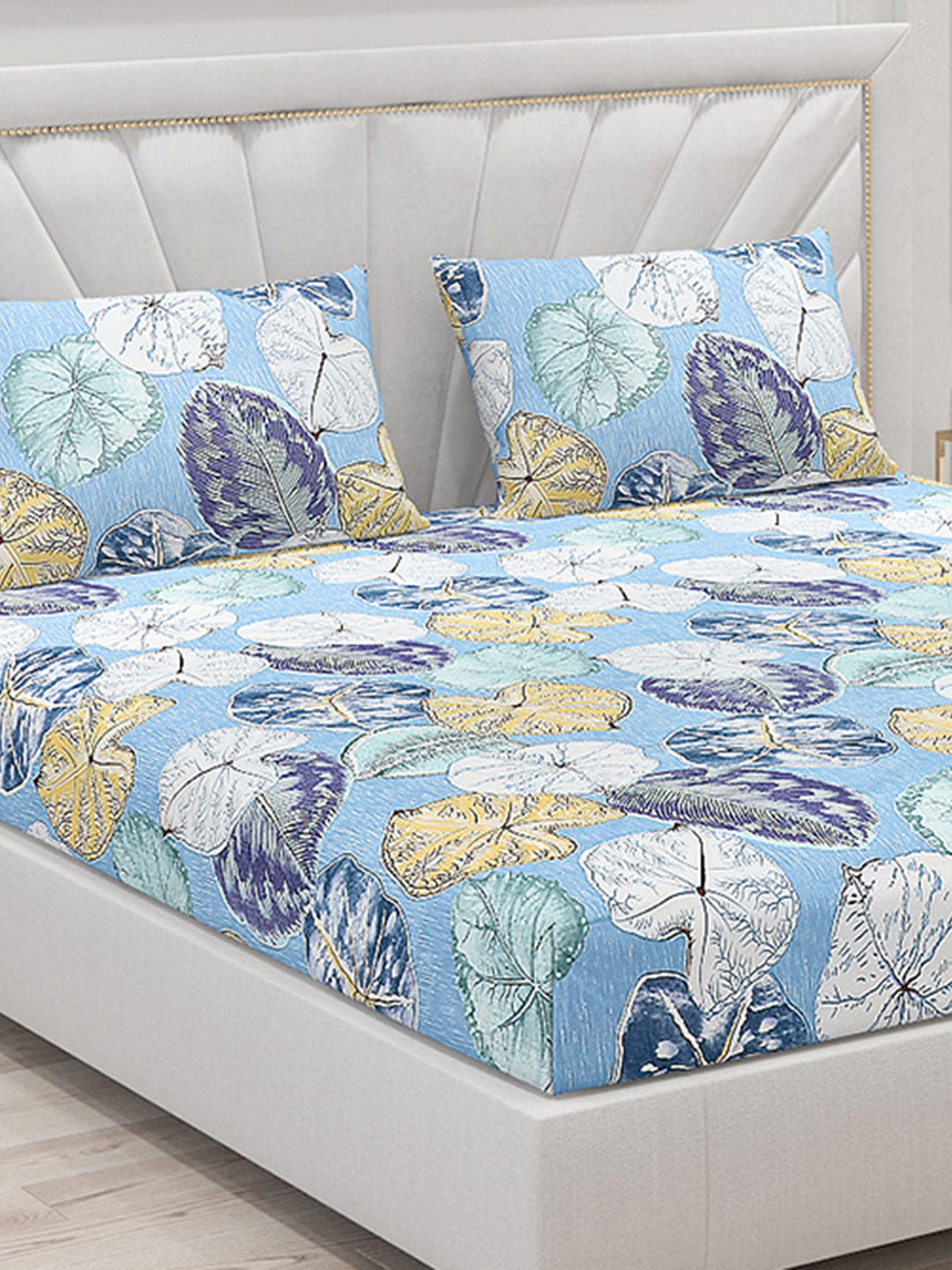 120 GSM  Polyester Double Bed Bedsheet with 2 Pillow Covers - Updated - Updated
