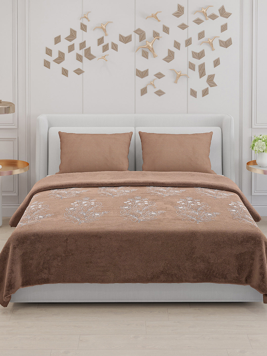 115 GSM Polyester Double Bed Bedsheet with 2 Pillow Covers - Updated - Updated - Updated