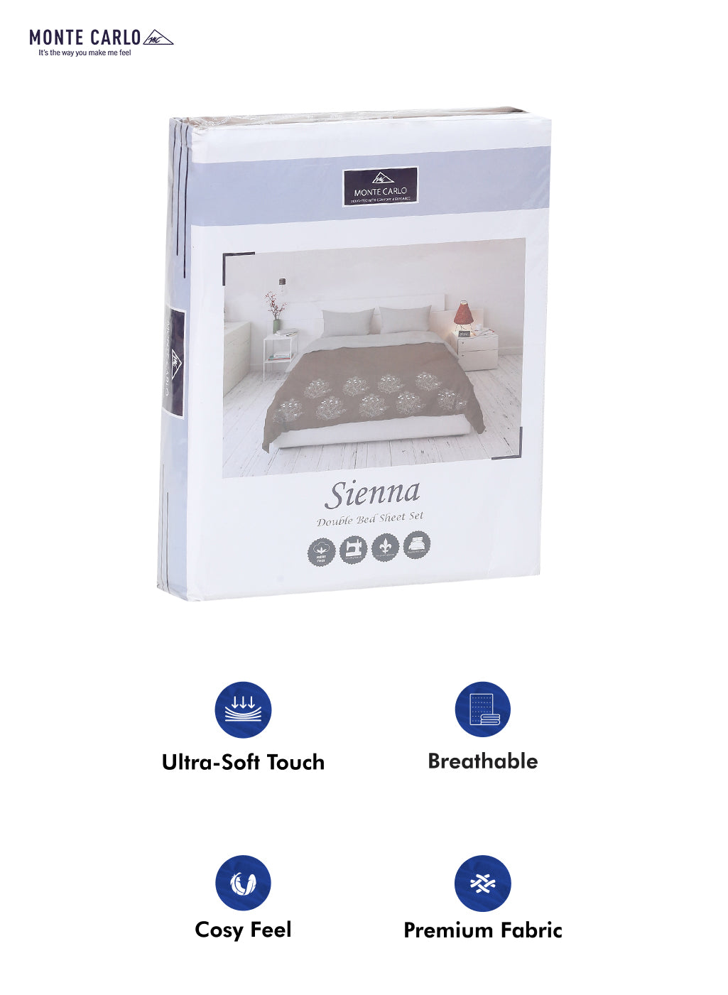 115 GSM Polyester Double Bed Bedsheet with 2 Pillow Covers - Updated - Updated - Updated