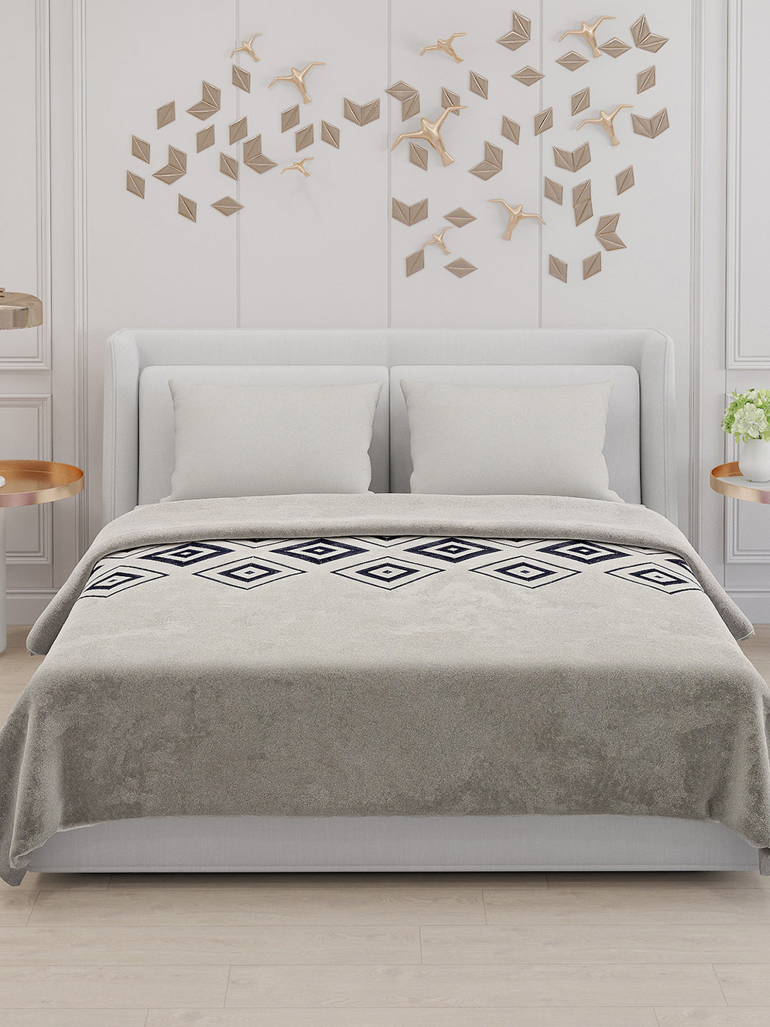 115 GSM Polyester Double Bed Bedsheet with 2 Pillow Covers - Updated - Updated - Updated