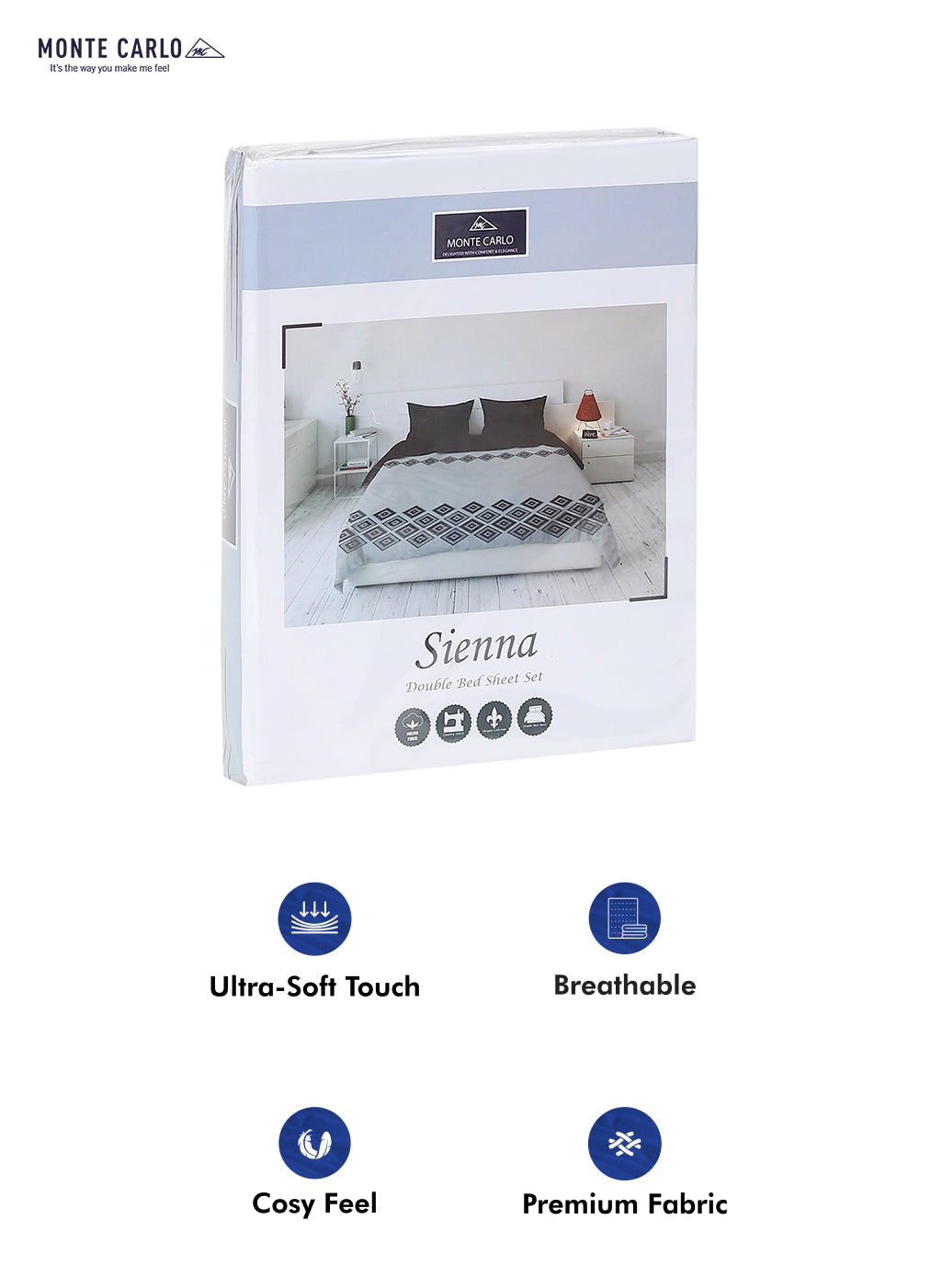 115 GSM Polyester Double Bed Bedsheet with 2 Pillow Covers - Updated - Updated - Updated