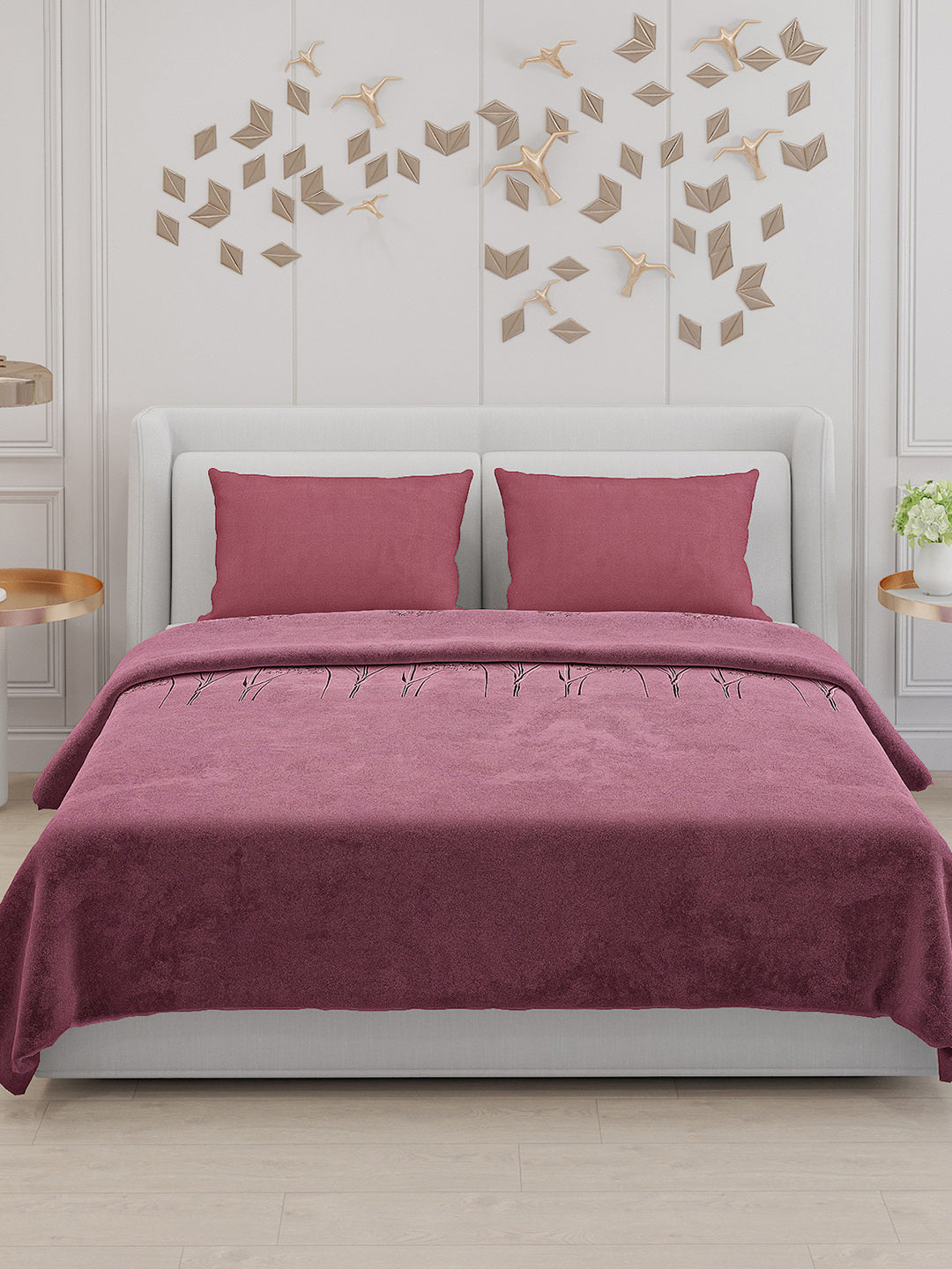 115 GSM Polyester Double Bed Bedsheet with 2 Pillow Covers - Updated - Updated