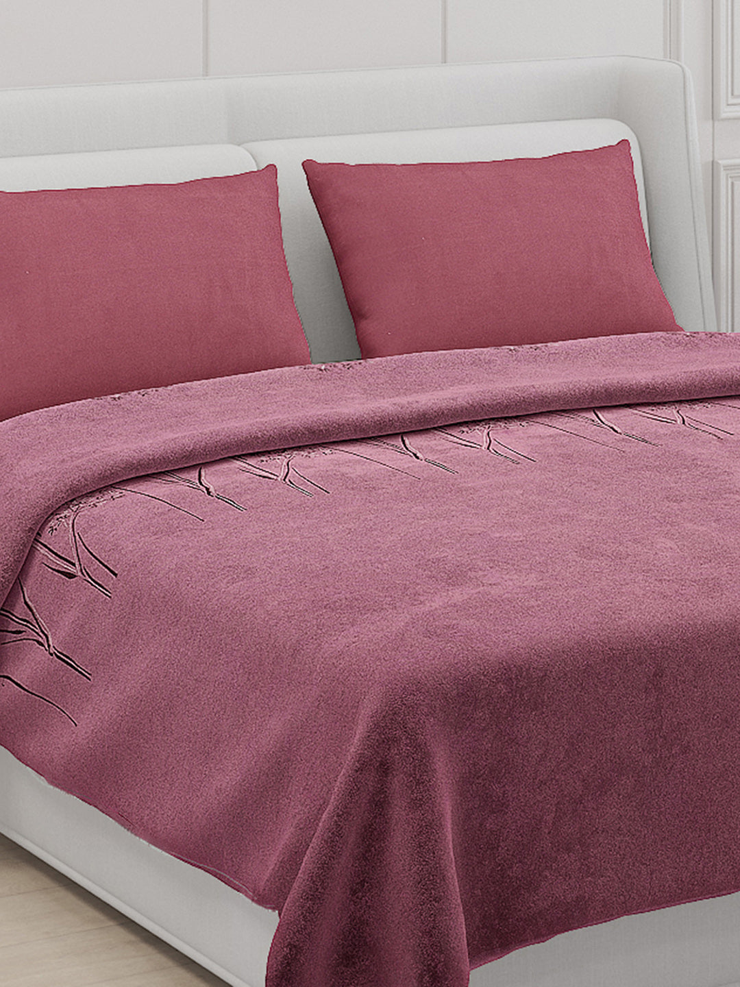 115 GSM Polyester Double Bed Bedsheet with 2 Pillow Covers - Updated - Updated