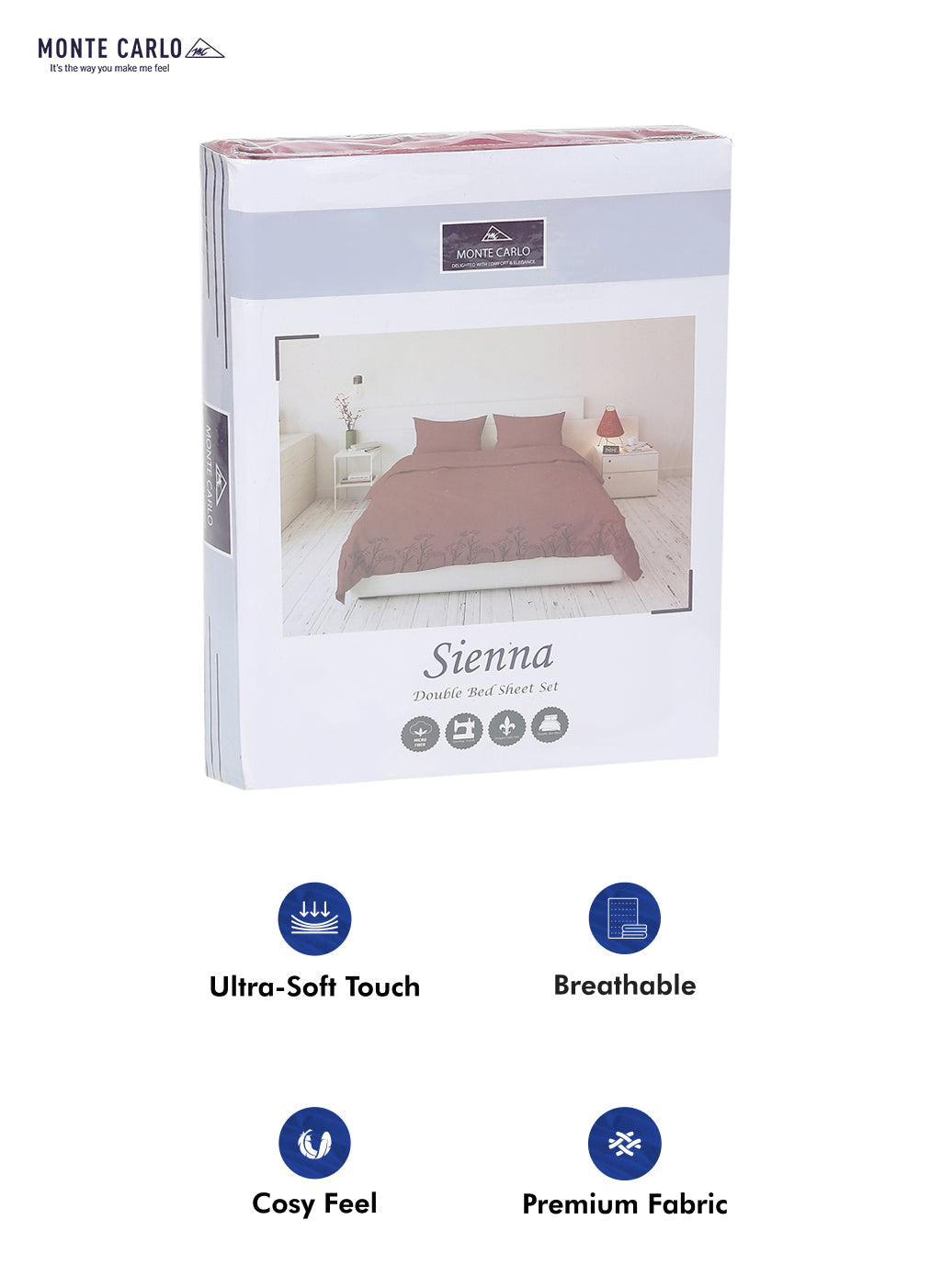 115 GSM Polyester Double Bed Bedsheet with 2 Pillow Covers - Updated - Updated