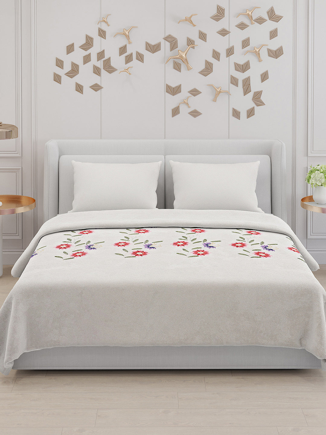 115 GSM Polyester Double Bed Bedsheet with 2 Pillow Covers - Updated - Updated