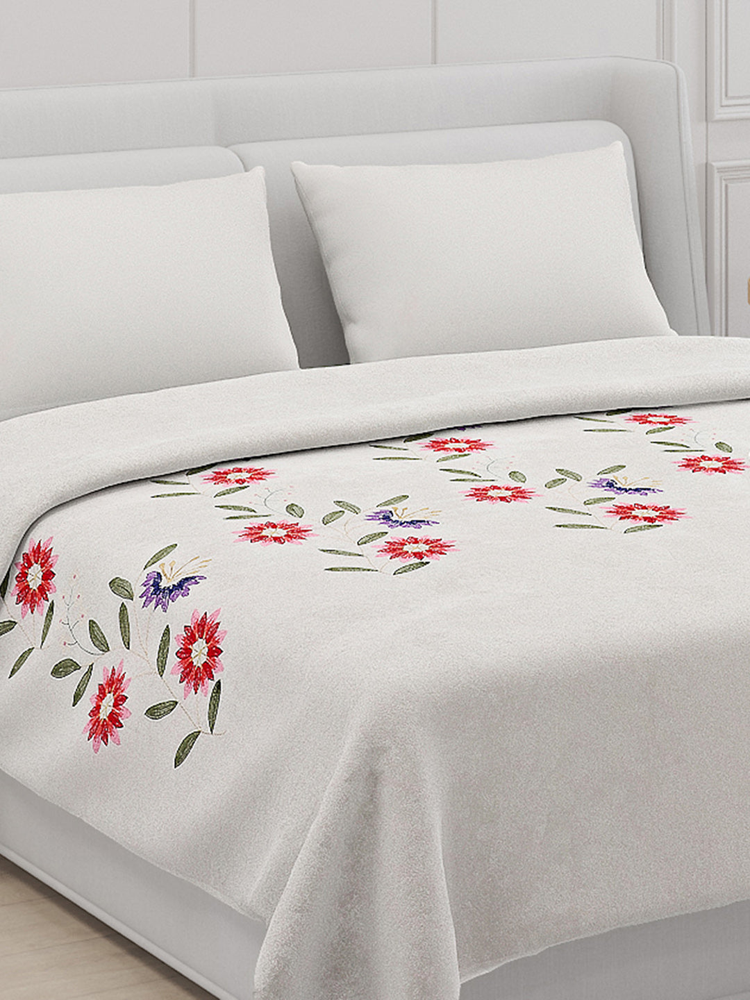 115 GSM Polyester Double Bed Bedsheet with 2 Pillow Covers - Updated - Updated