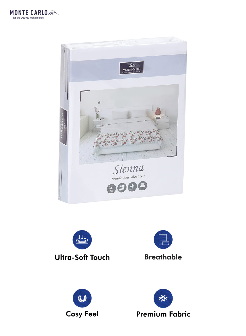 115 GSM Polyester Double Bed Bedsheet with 2 Pillow Covers - Updated - Updated