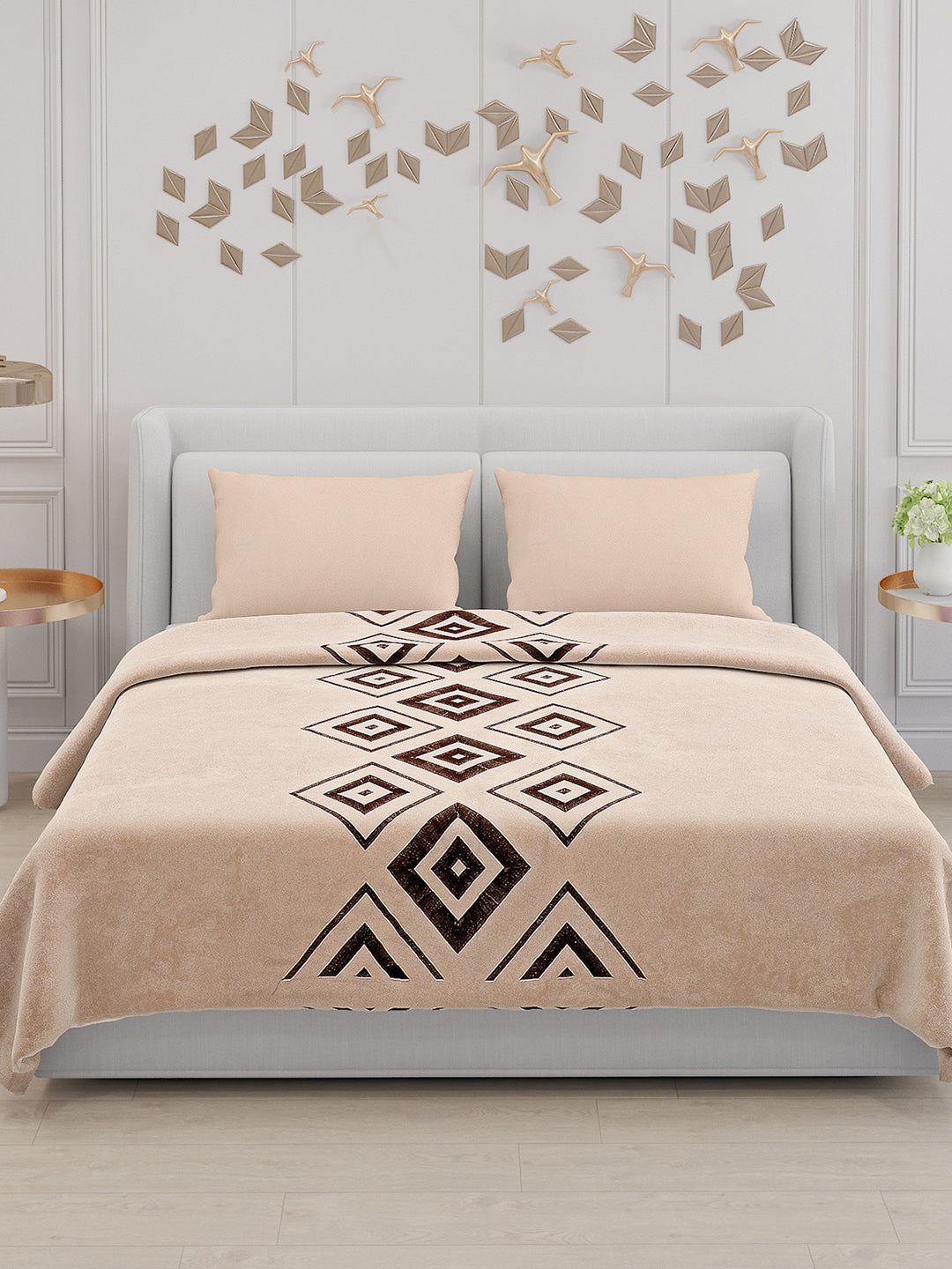 115 GSM Polyester Double Bed Bedsheet with 2 Pillow Covers - Updated - Updated