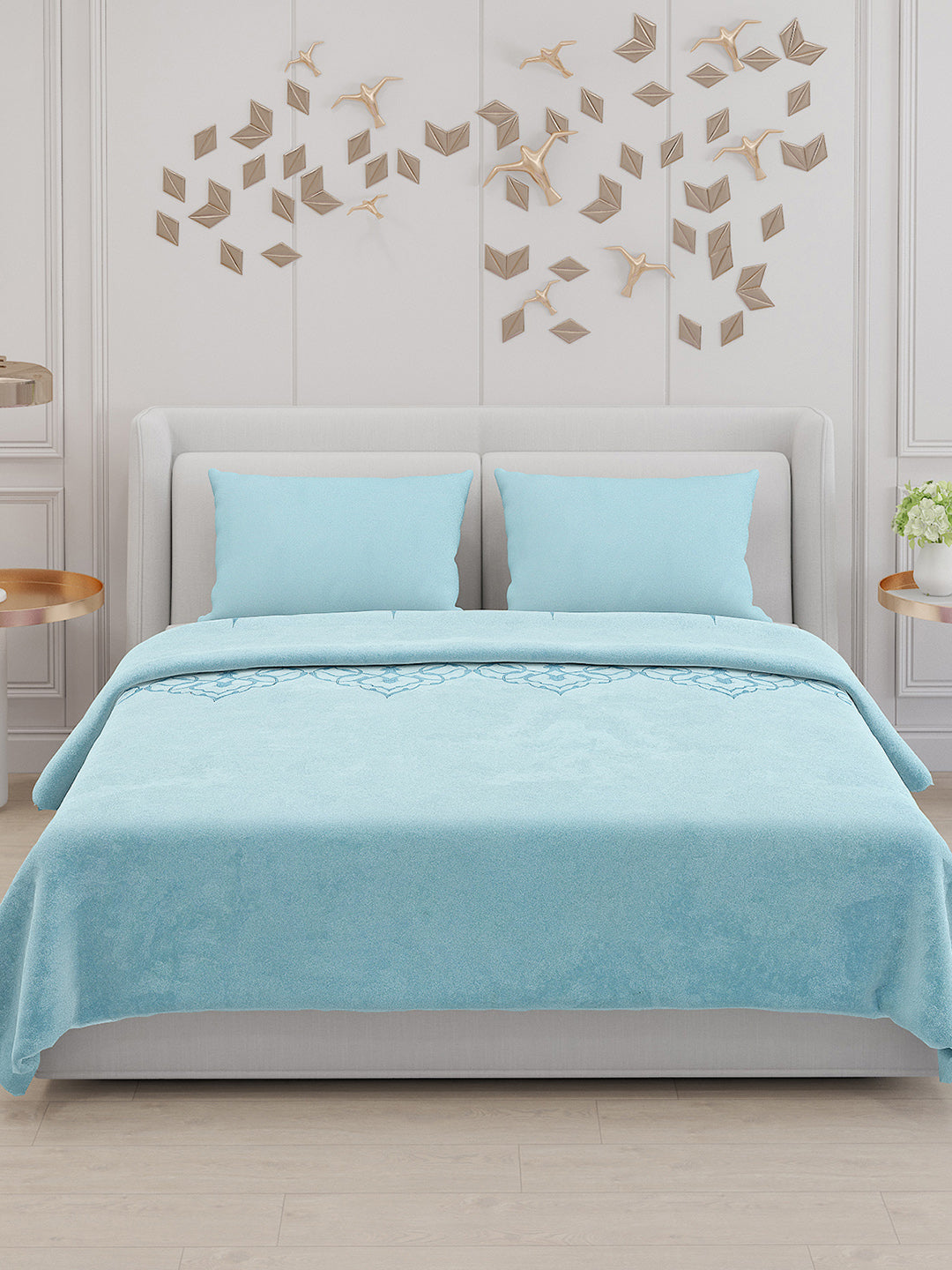 115 GSM Polyester Double Bed Bedsheet with 2 Pillow Covers - Updated - Updated - Updated