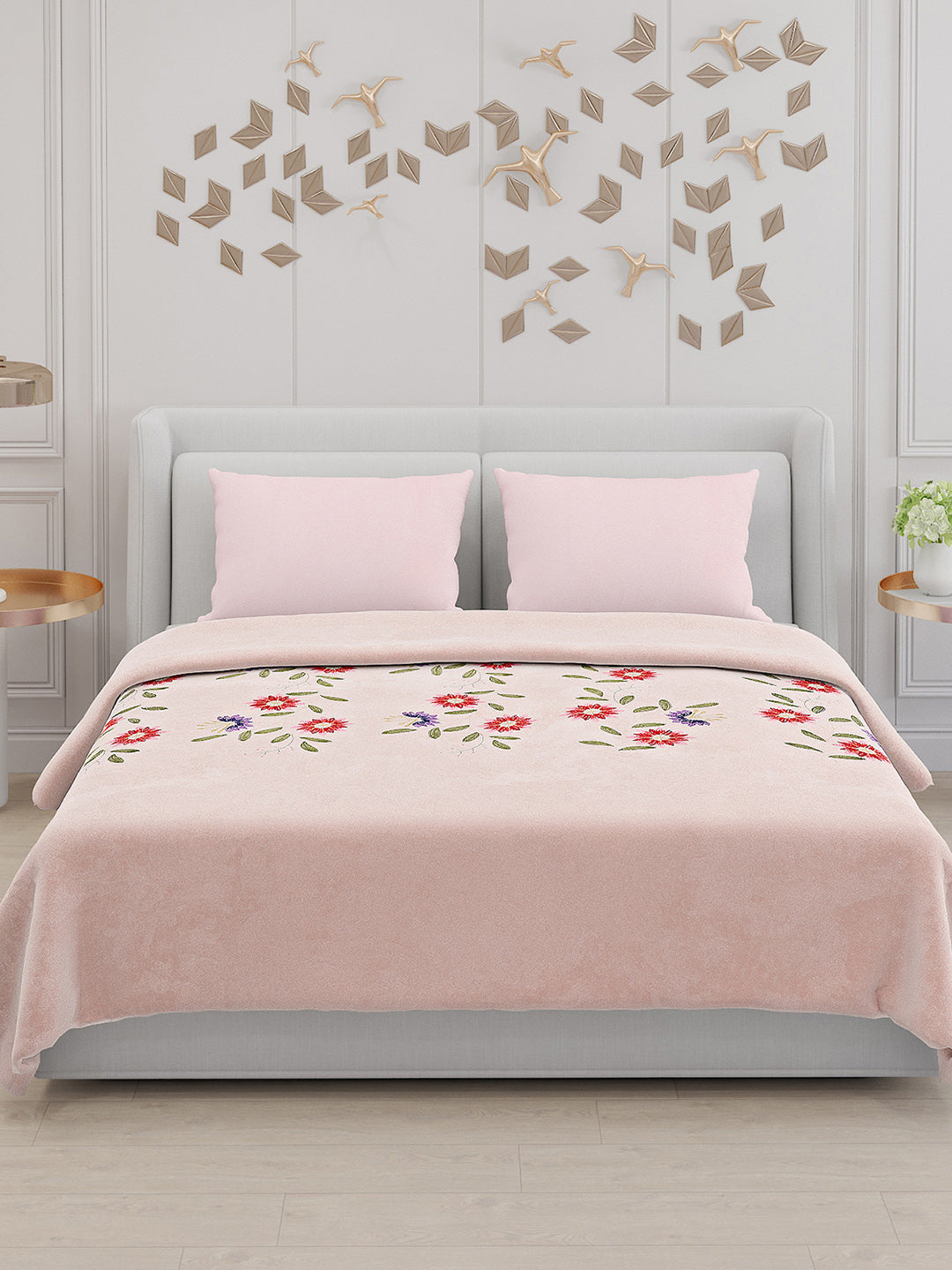 115 GSM Polyester Double Bed Bedsheet with 2 Pillow Covers - Updated - Updated