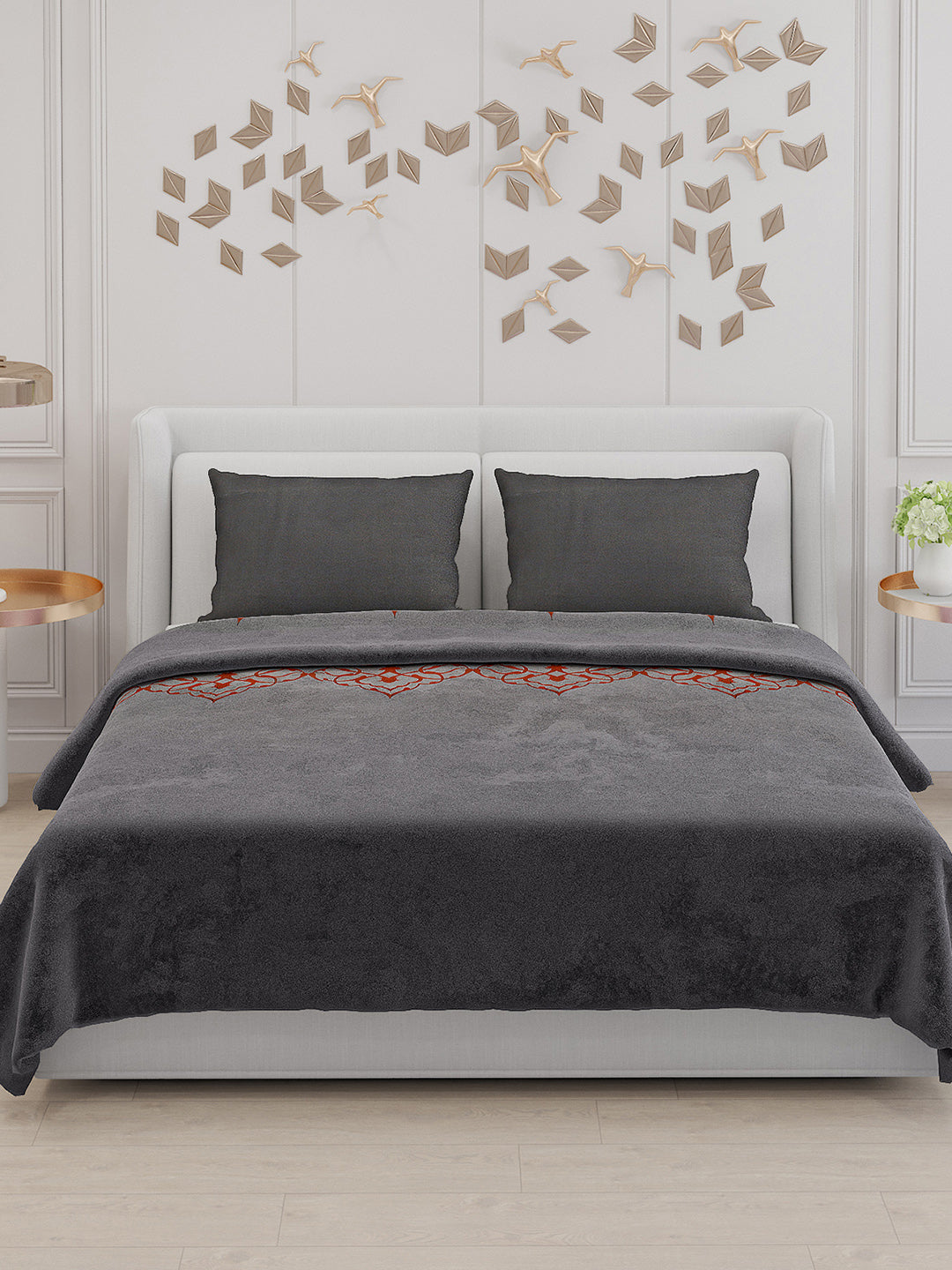 115 GSM Polyester Double Bed Bedsheet with 2 Pillow Covers - Updated - Updated - Updated