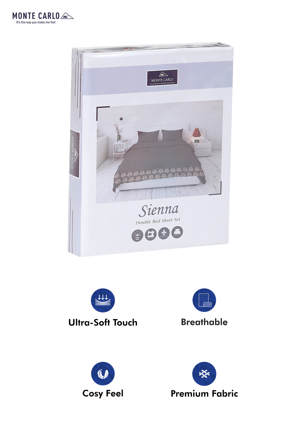 115 GSM Polyester Double Bed Bedsheet with 2 Pillow Covers - Updated - Updated - Updated