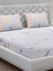 130 GSM Polyester Double Bed Bedsheet with 2 Pillow Covers