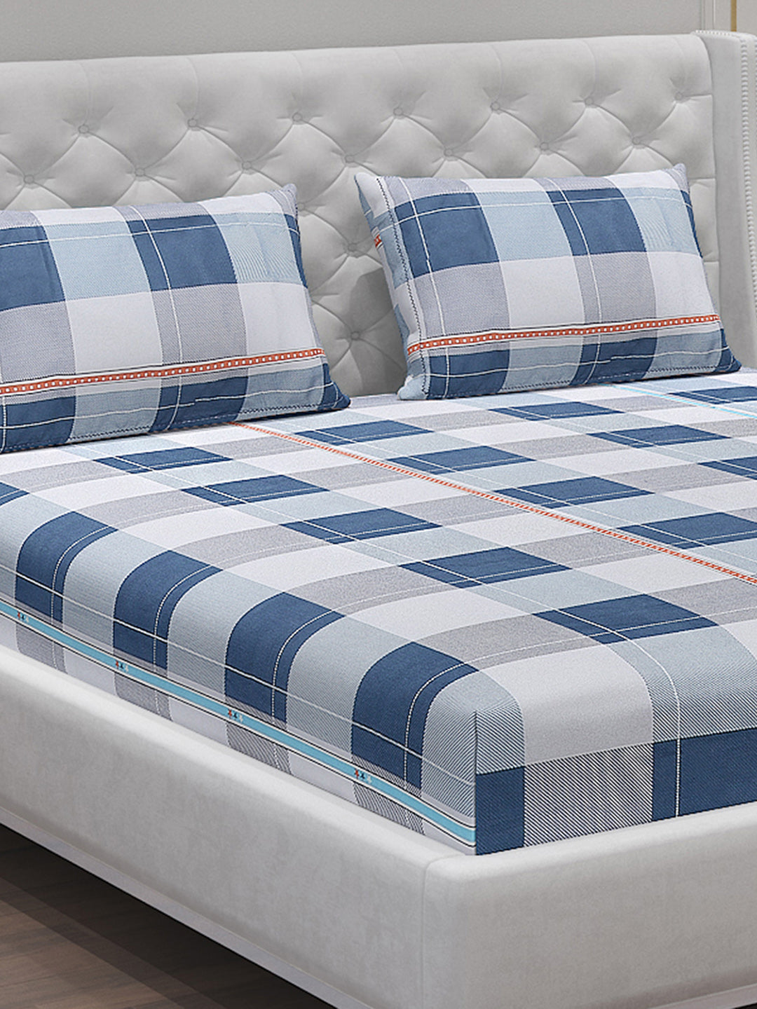 140 GSM Polyester Double Bed Bedsheet with 2 Pillow Covers