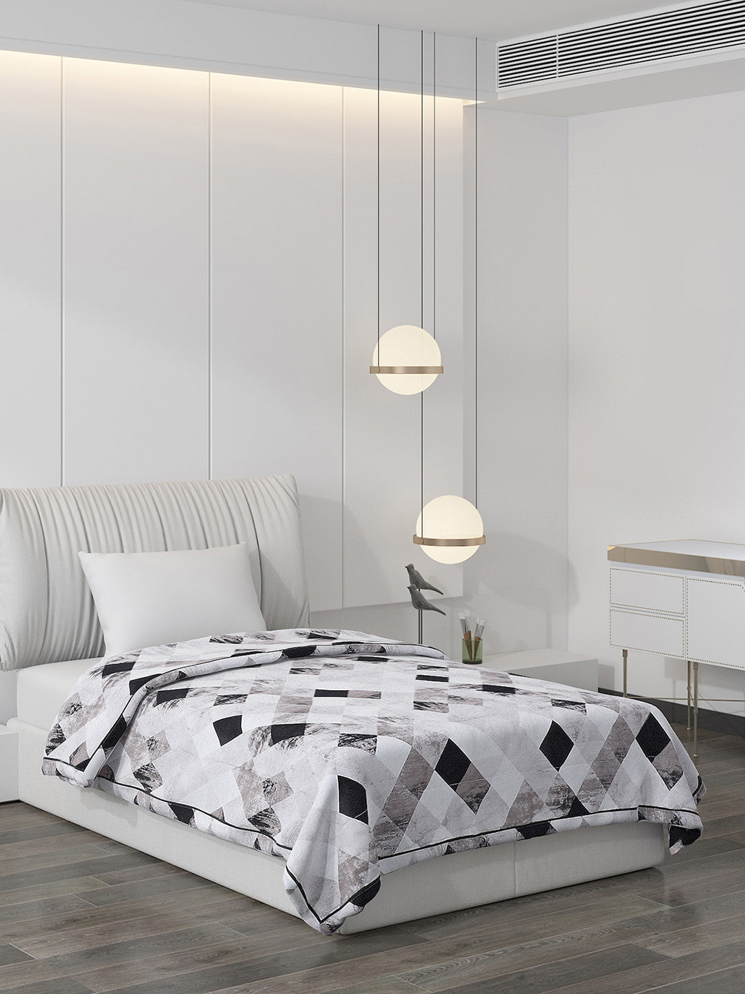 Buy Printed 100% Polyster Single Bed Comforter for AC Room Online in ...