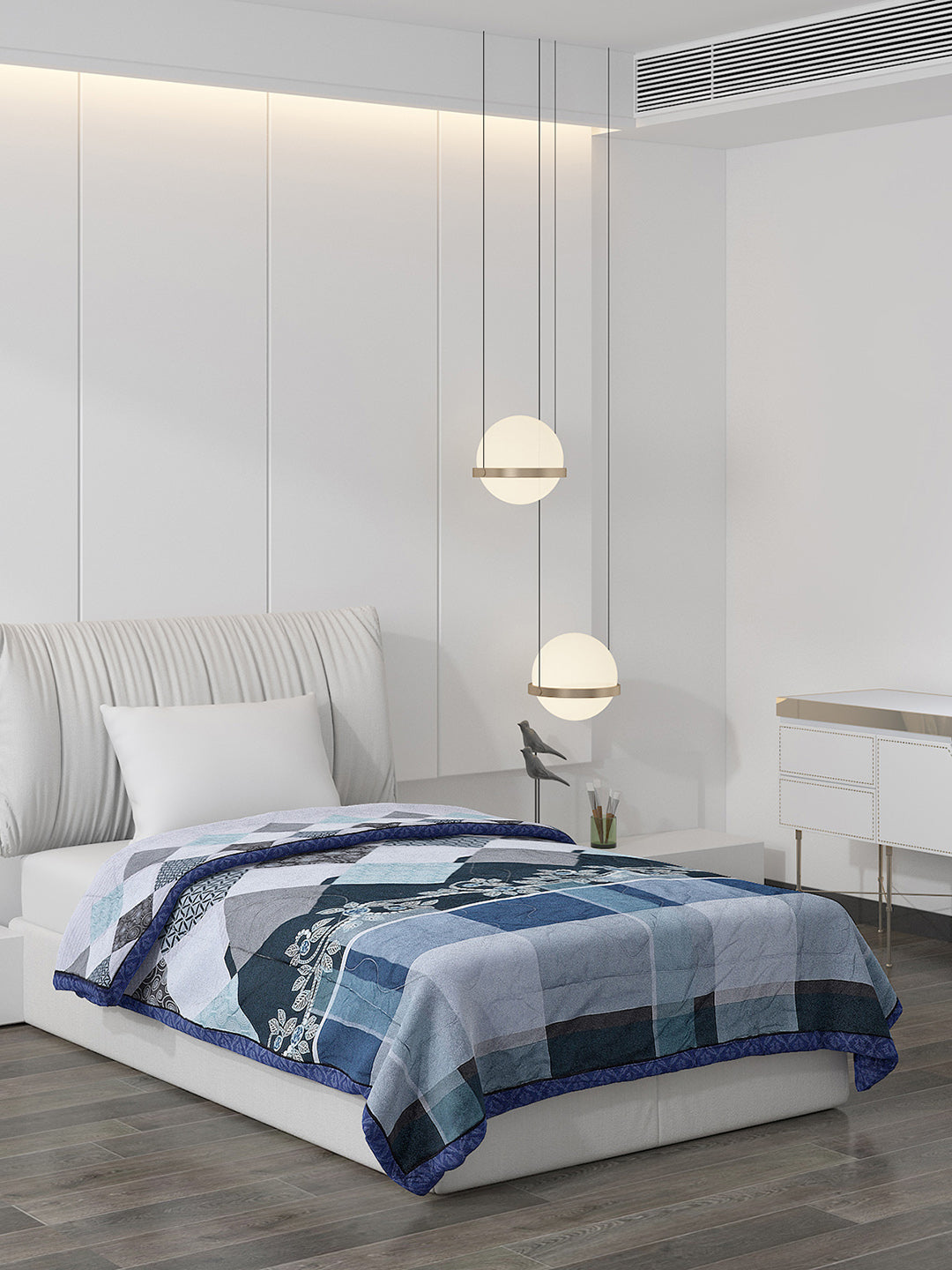 Buy Printed 100% Polyster Single Bed Comforter for AC Room Online in ...
