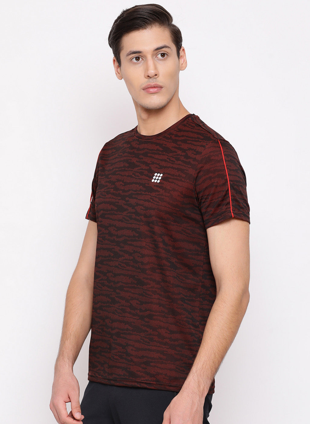 Rock.it Mahroon Round Neck Regular Fit T-Shirt