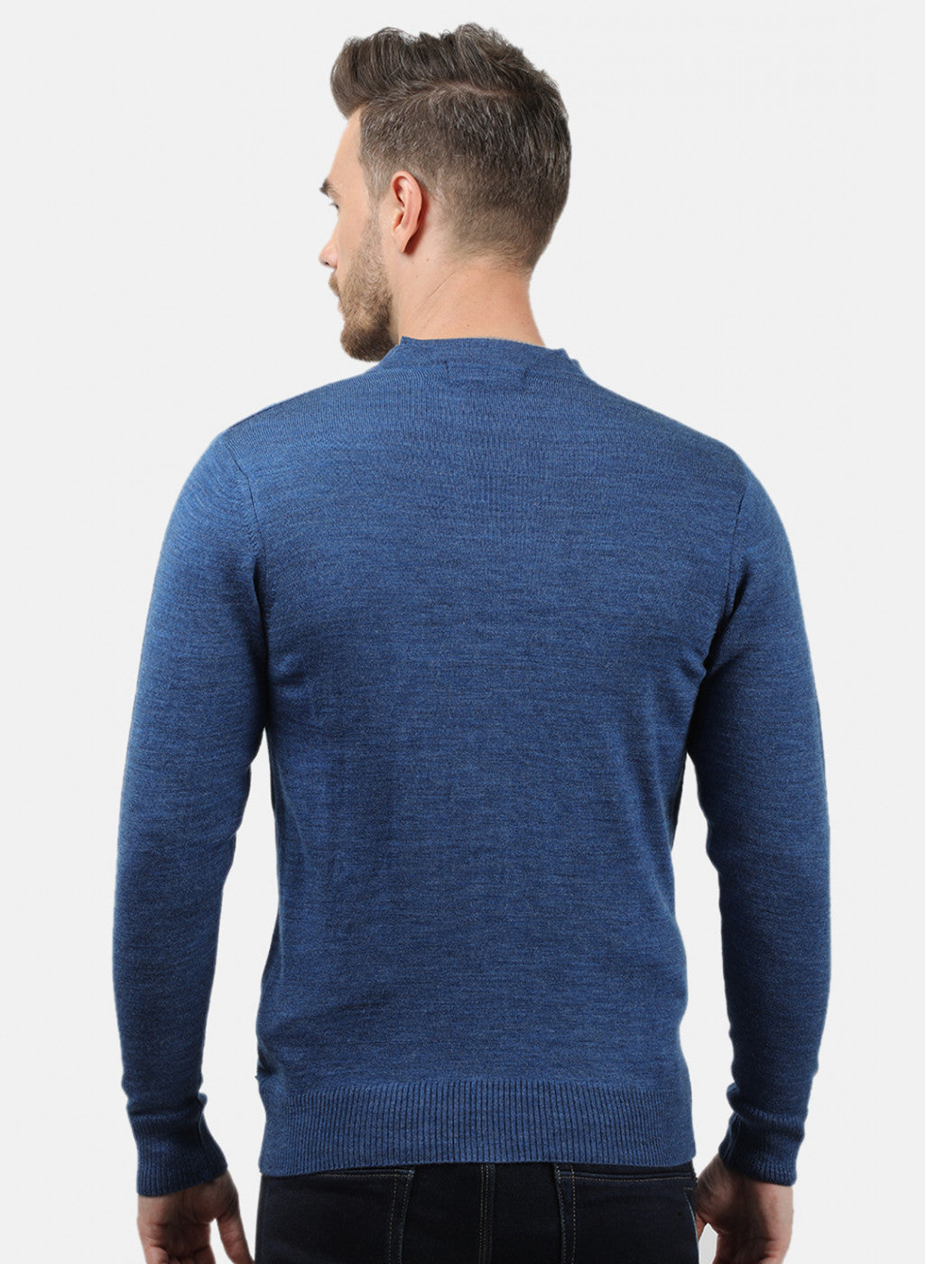 Men Blue Solid Cardigan