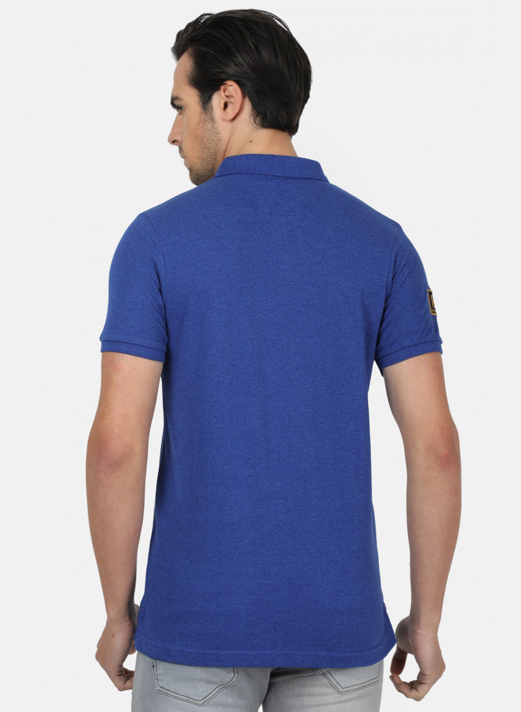 Men Blue Plain T-Shirts