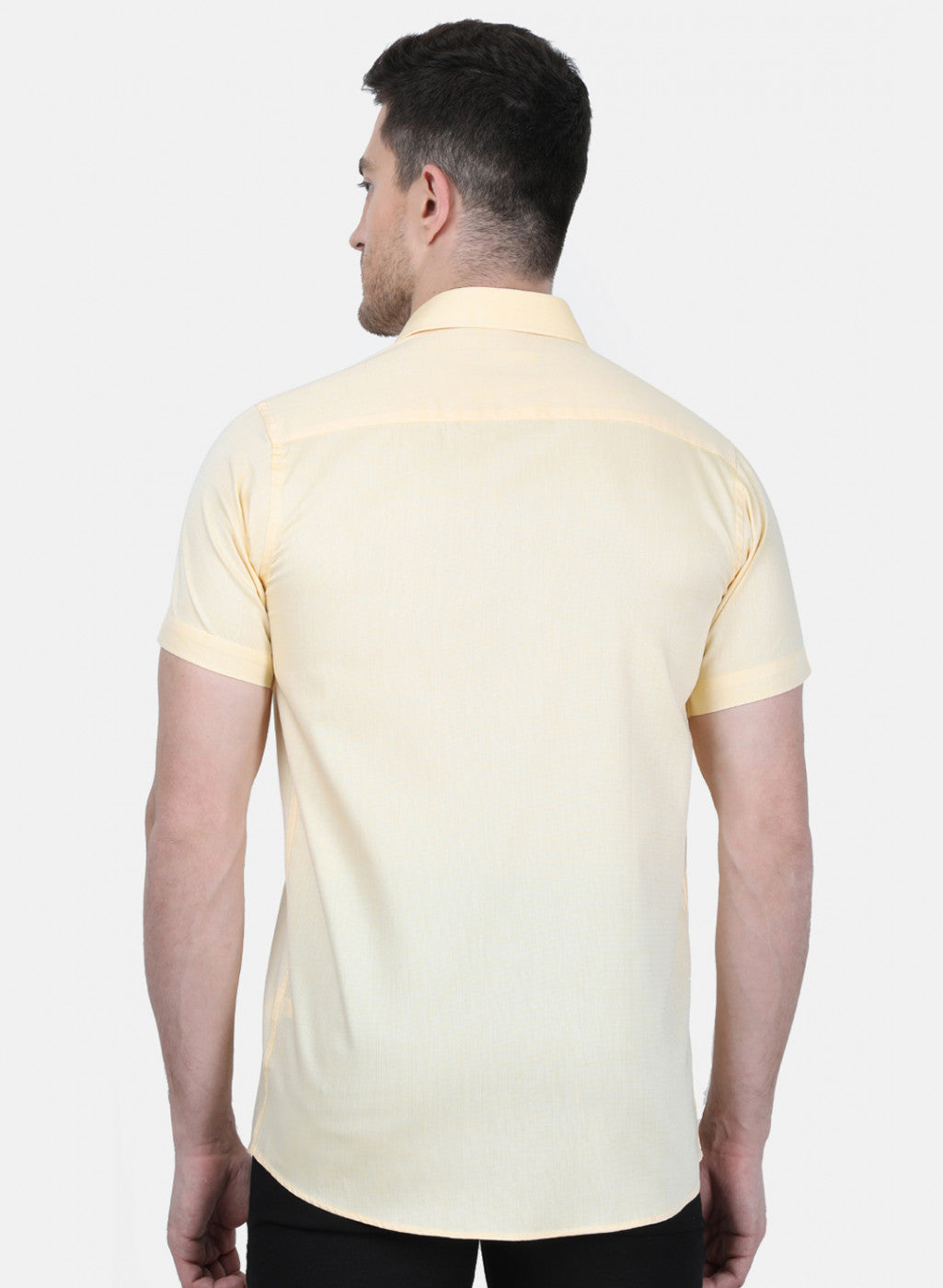 Mens Yellow Printed Shirt