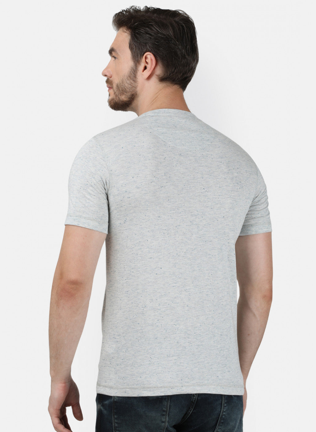 Mens Grey Printed T-Shirt