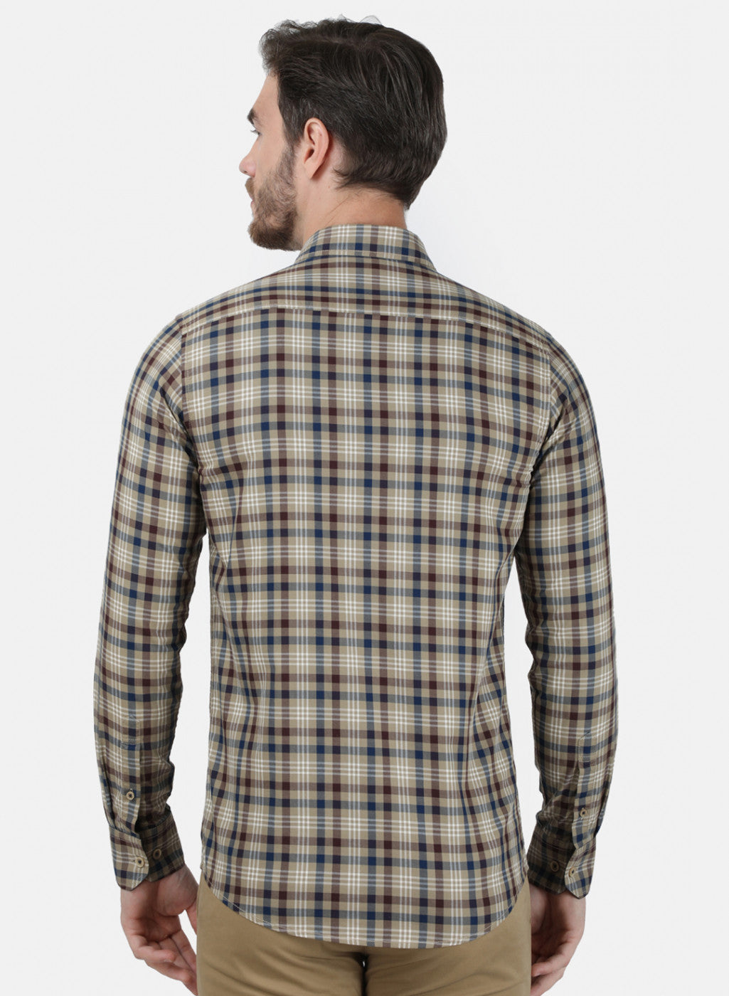 Mens Brown Check Shirt