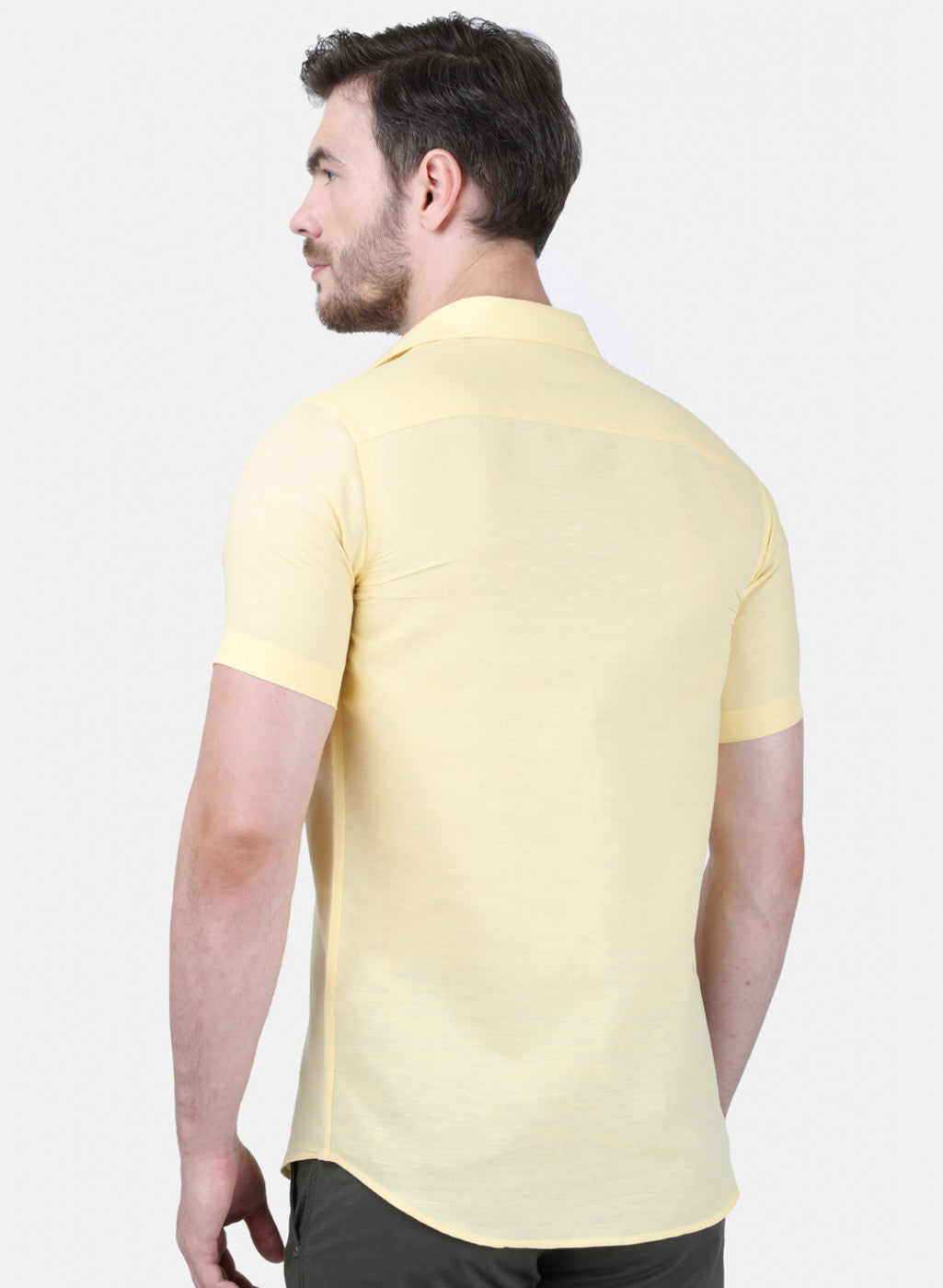 Mens Yellow Solid Shirt