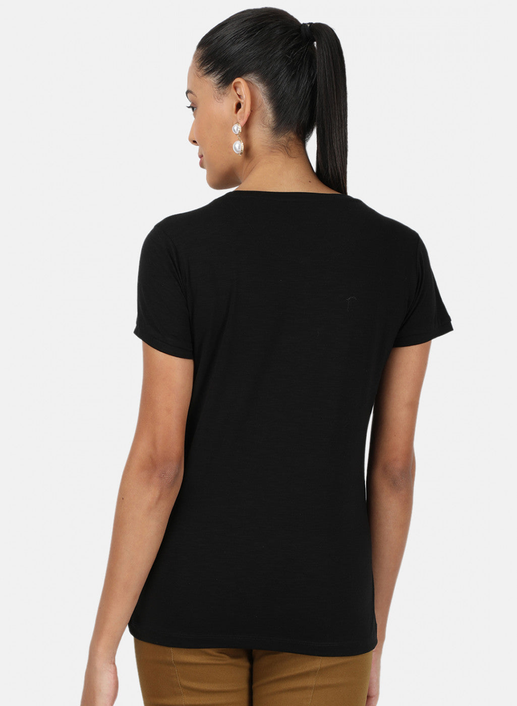 Womens Black Printed Top