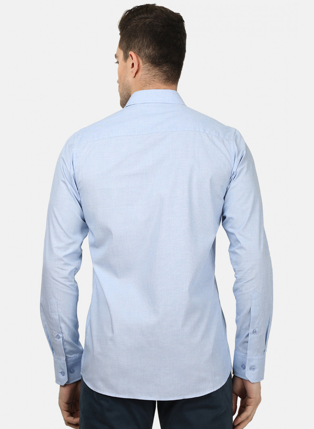 Mens Sky Blue Solid Shirts
