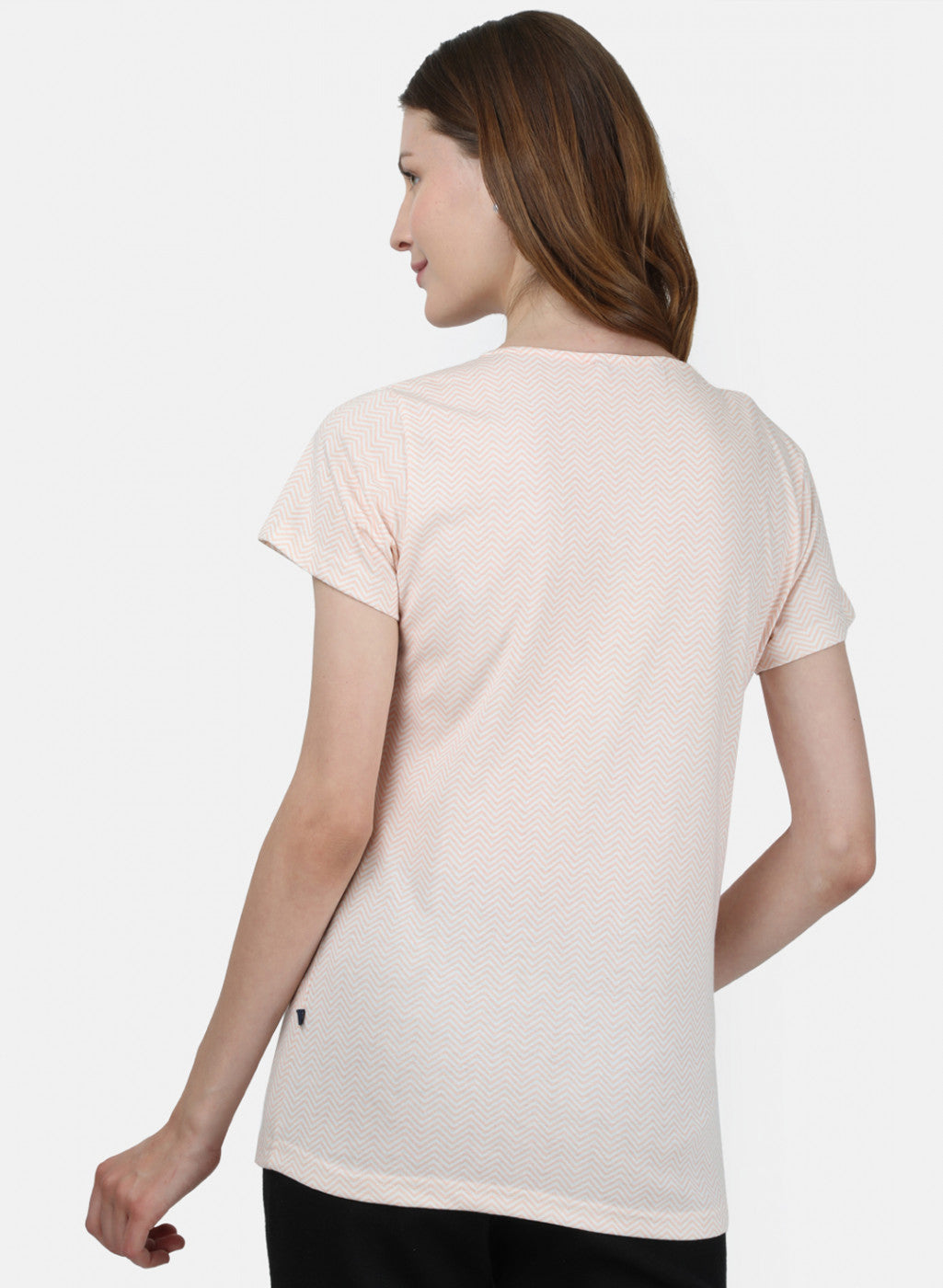 Womens Off White & Peach Printed Lower Set