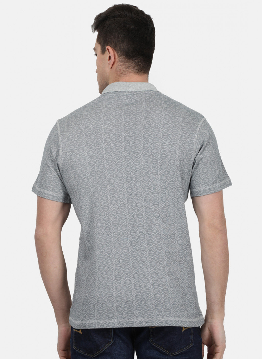 Mens Grey Printed T-Shirt