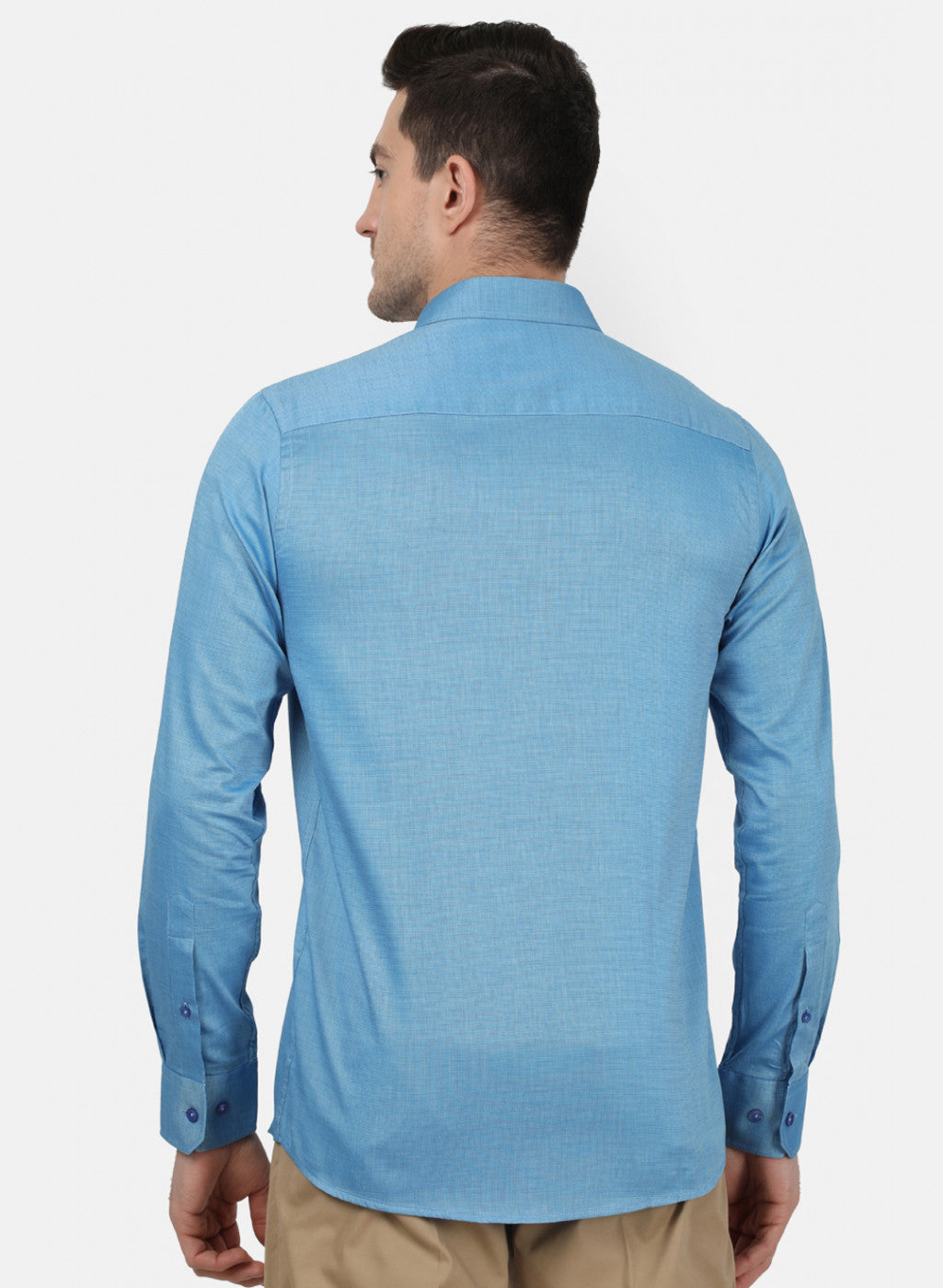 Mens Blue Printed Shirt