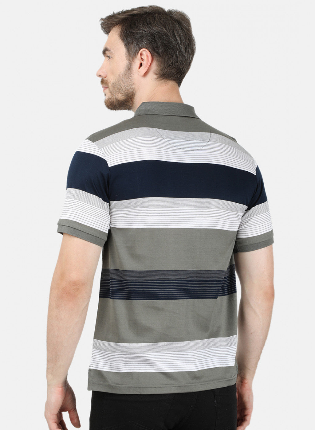 Mens Grey Stripe T-Shirt