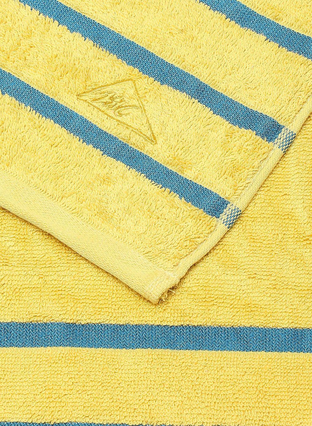 Yellow & Blue Cotton 525 GSM Bath Towel (Pack of 2)