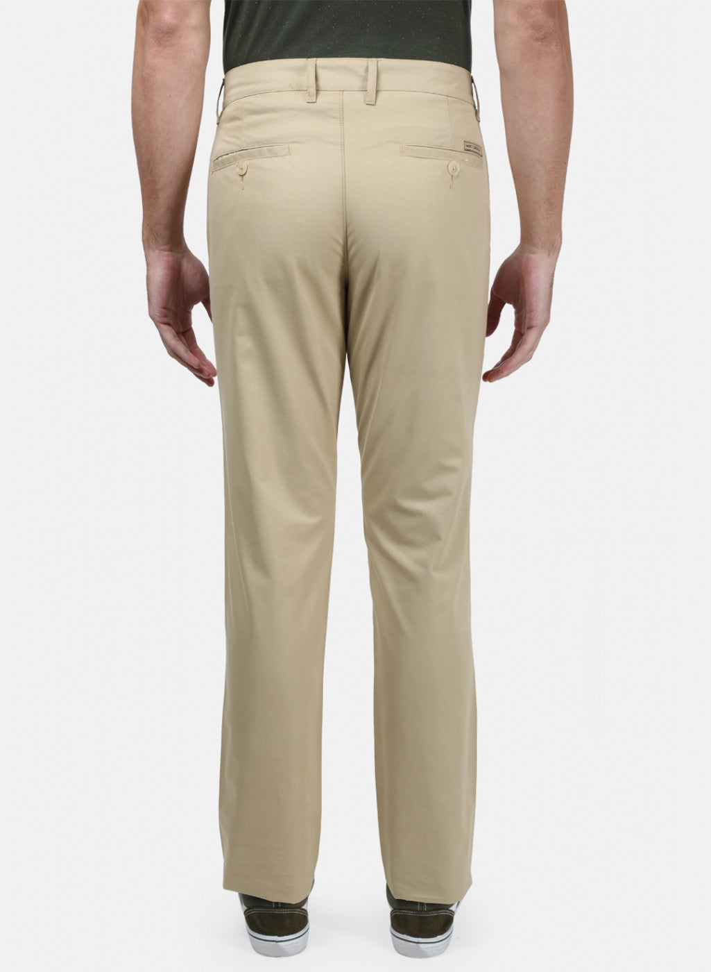 Men Beige Plain Trousers