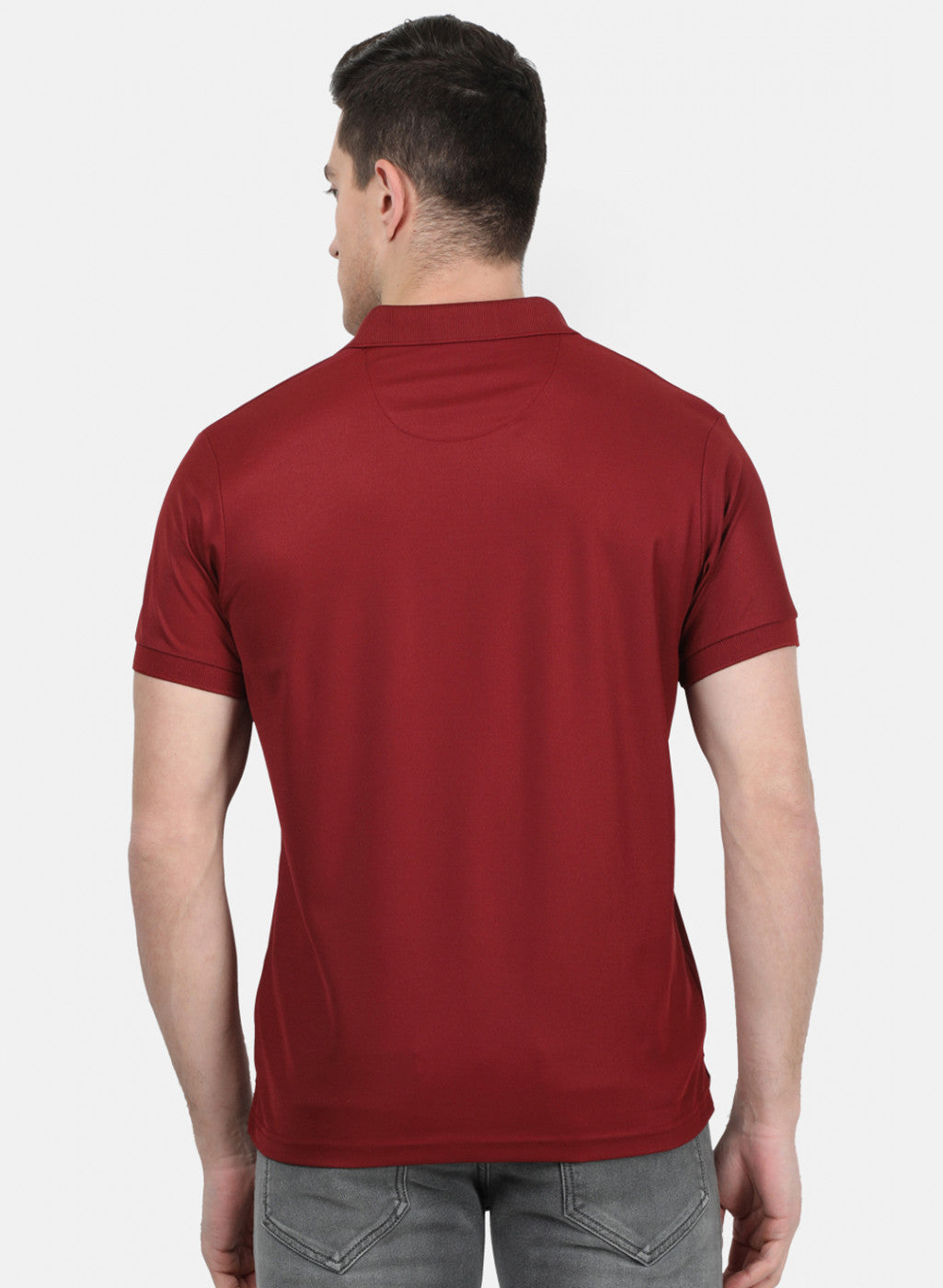 Mens Maroon Plain T-Shirt