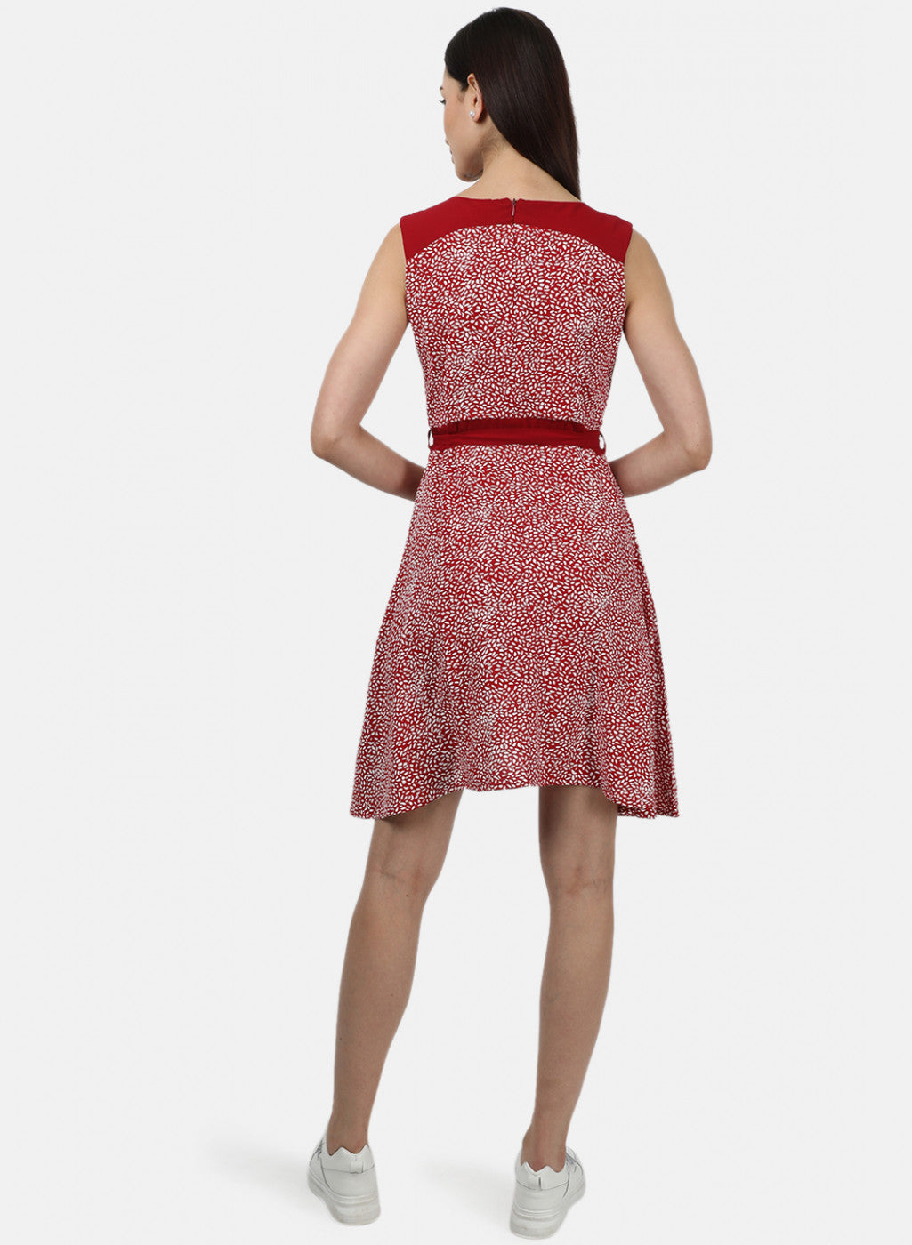 Womens Red Printed Dress