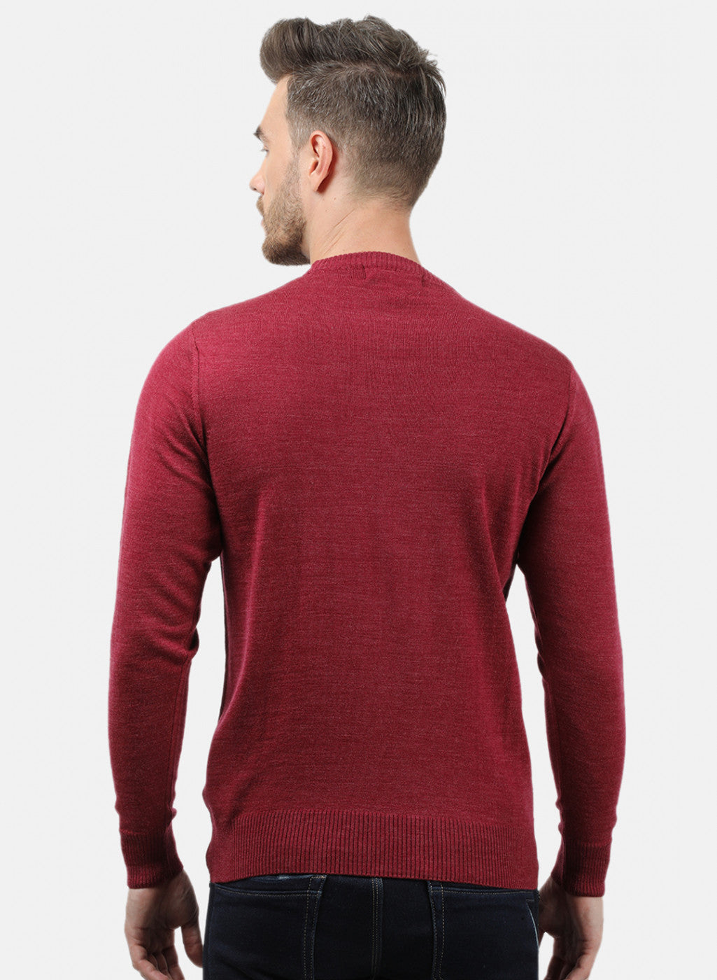 Men Red Solid Pullover