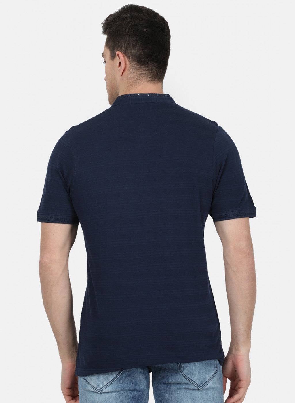 Mens Blue Jaquard T-Shirt