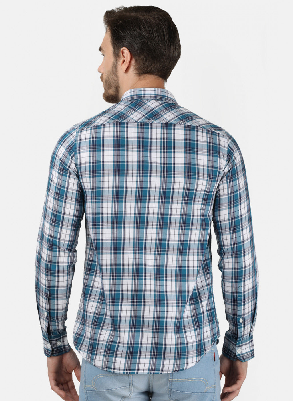 Mens Blue Check Shirt