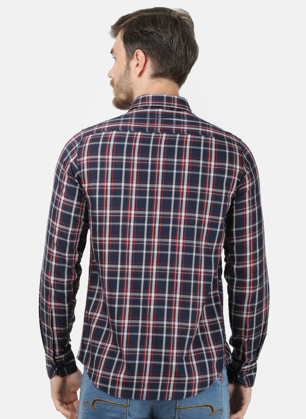 Mens NAvy Blue Check Shirt