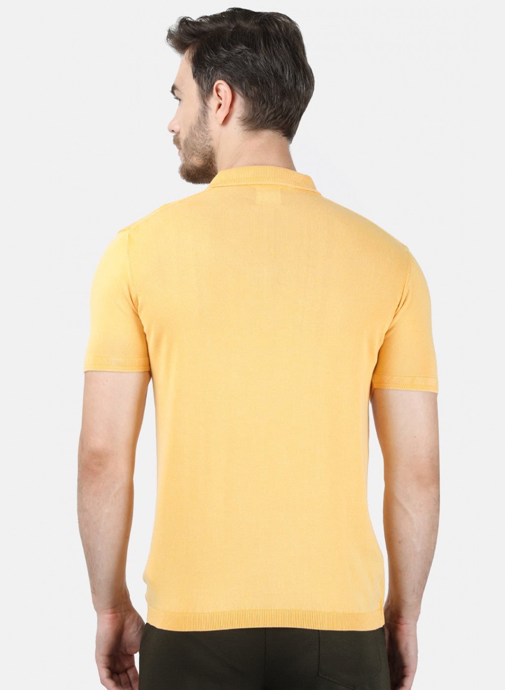 Mens Yellow Plain T-Shirt