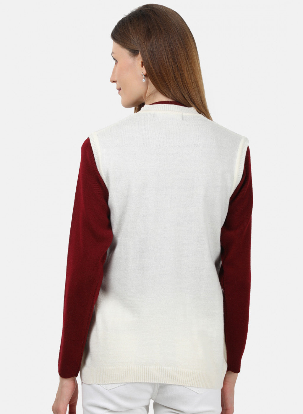 Women Off White Solid Cardigan