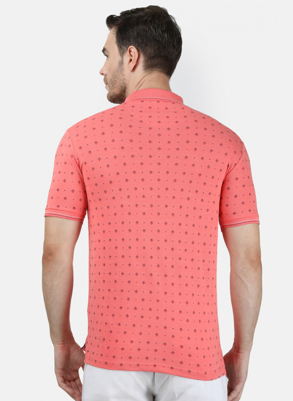 Mens Dark Pink Printed T-Shirt