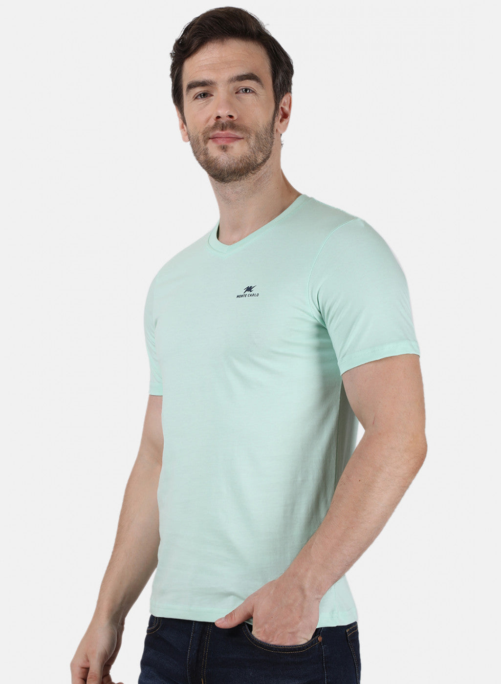 Mens Multi Color Plain T-Shirt