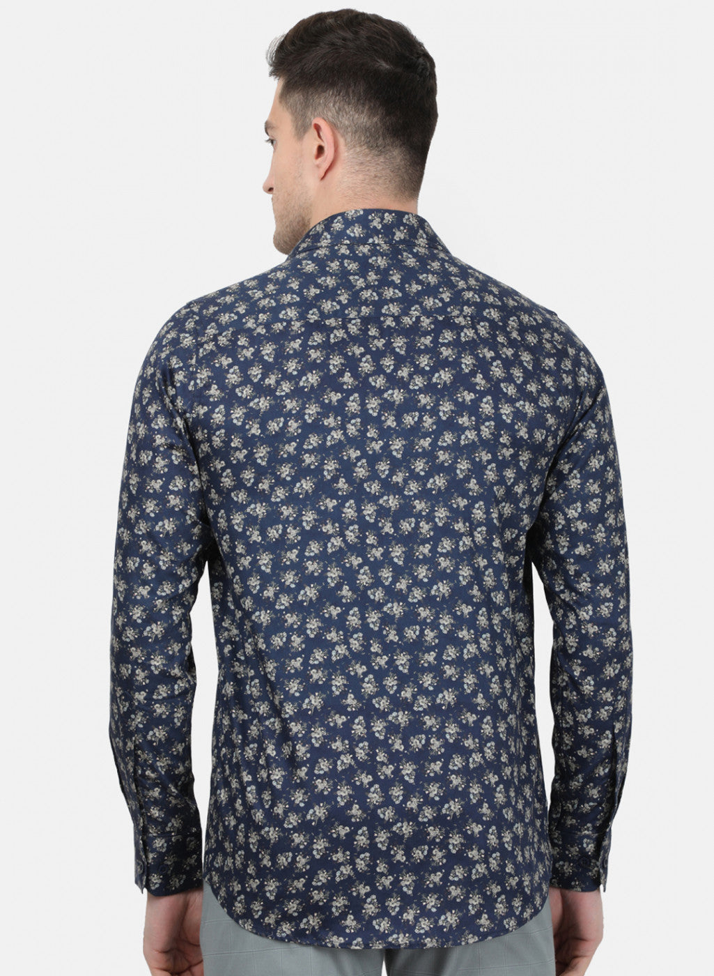 Mens NAvy Blue Printed Shirt