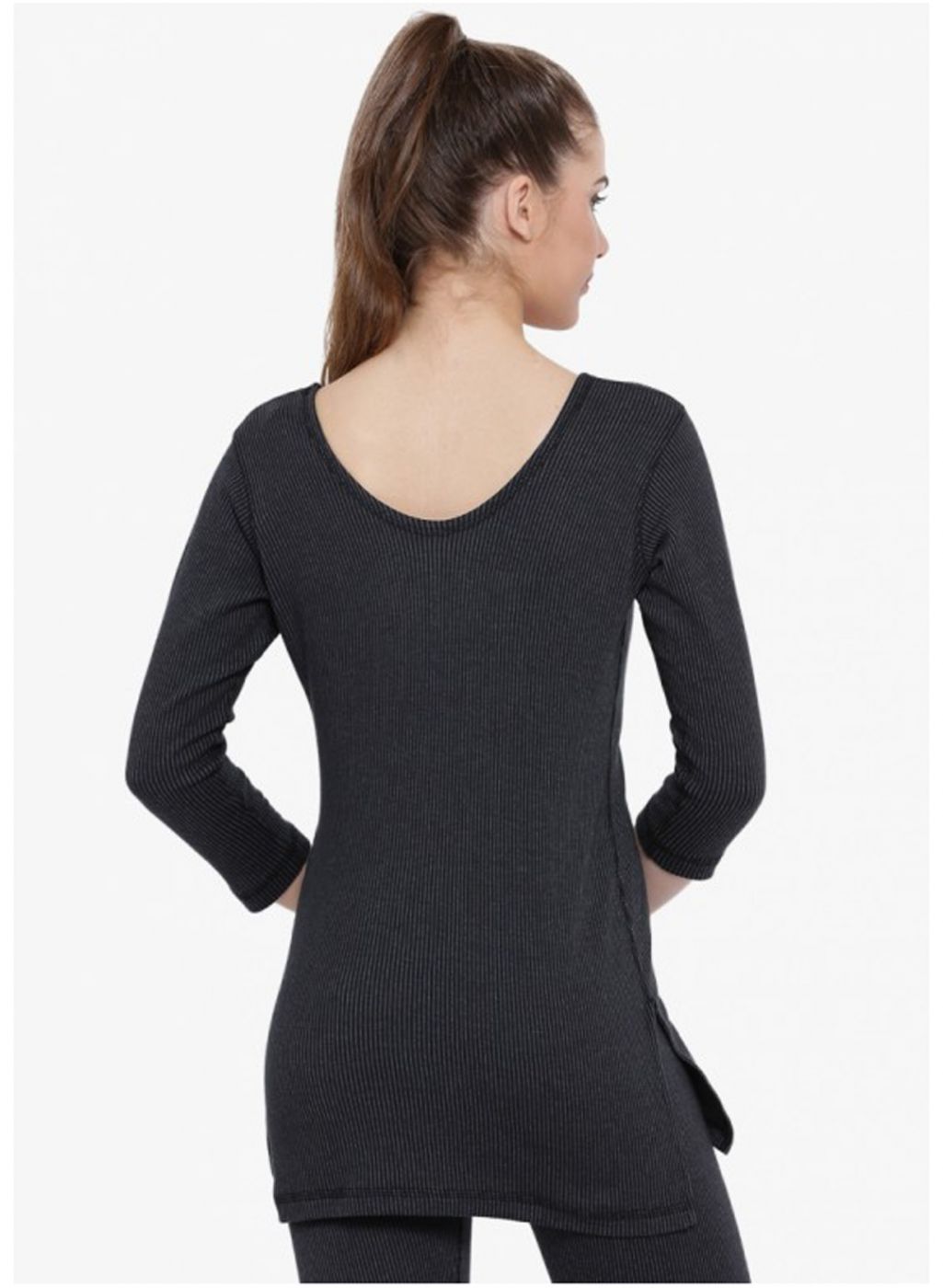 Women Black Solid Thermal Vest