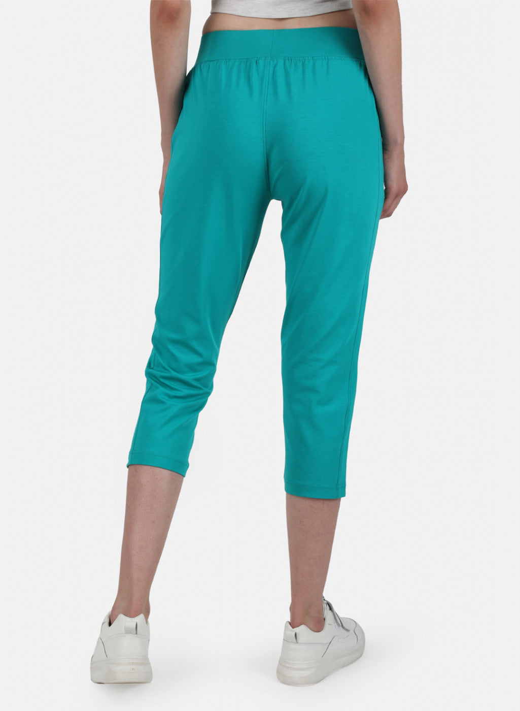 Womens Blue Regular Capri