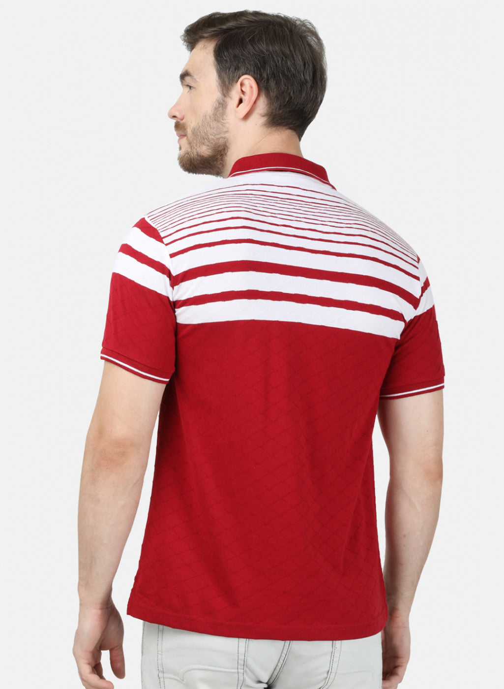 Mens Maroon Stripe T-Shirt