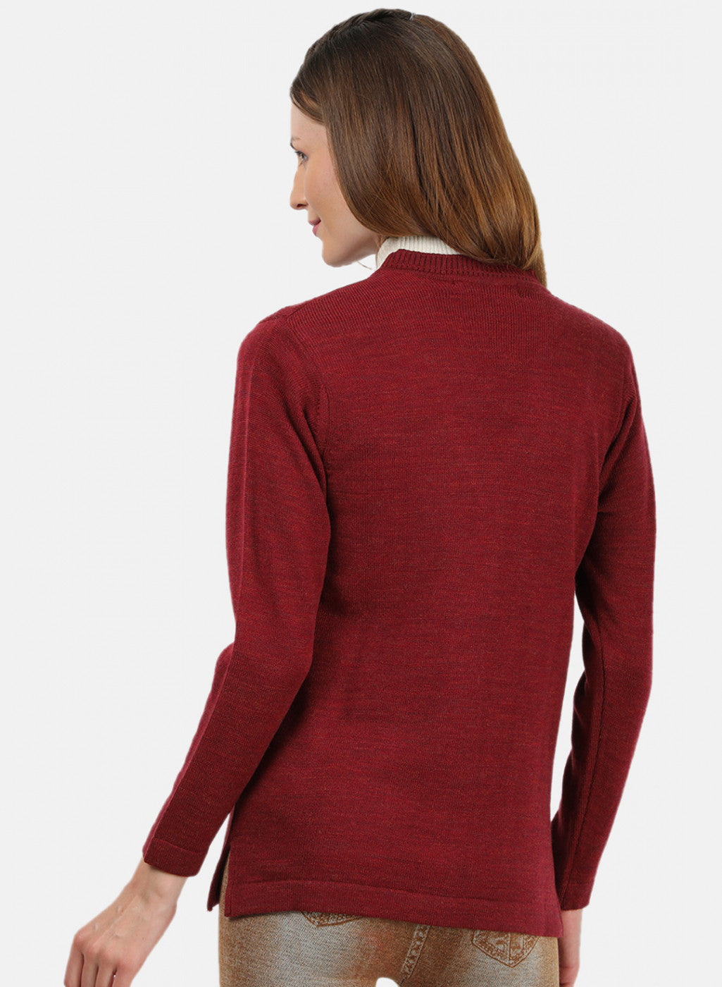 Women Maroon Solid Cardigan